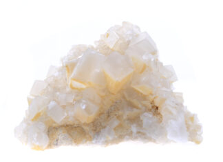 white calcite mineral isolated on the white background