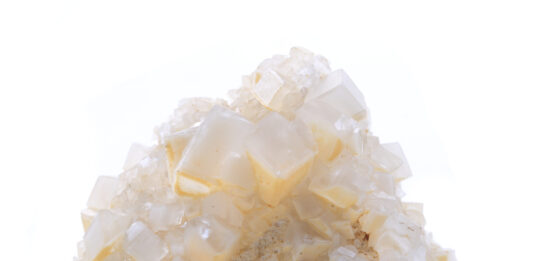 white calcite mineral isolated on the white background
