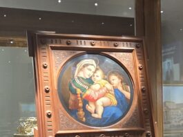 Italian Mosaic Art in Stone madonna of the chair mosaic