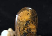 oval shaped royal sahara jasper cabochon