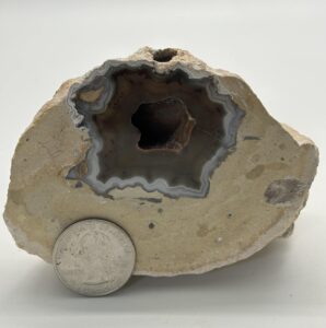 knowing how to open a geode was valuable in opening this geode found during highway construction
