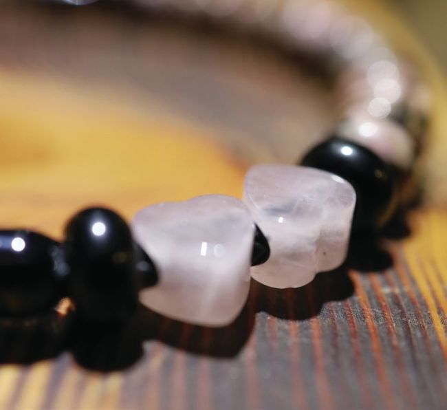 Gem Beaded Necklaces gem beaded necklaces are customizable like this one strung with black and white beads