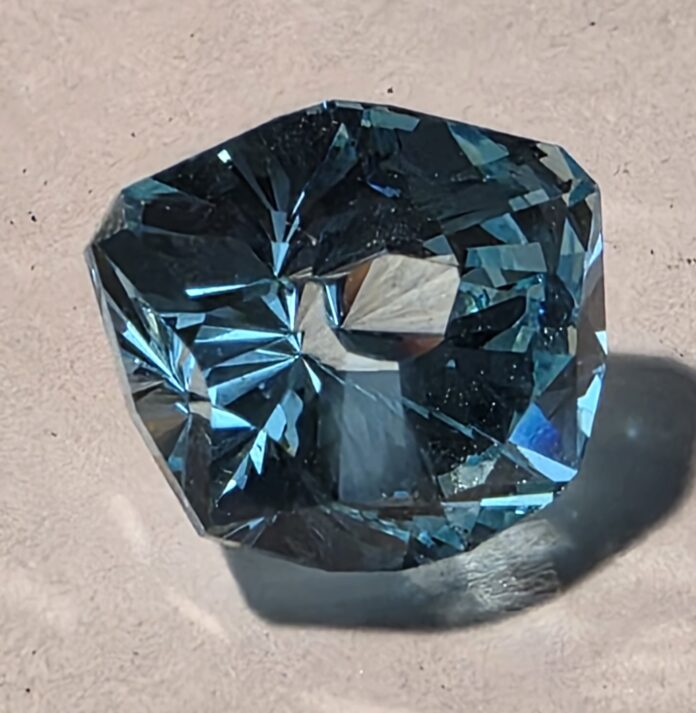 fininished gemstone crafted using a faceting machine