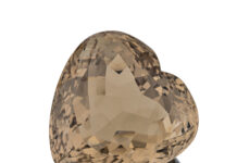 heart-shaped citrine quartz gemstone