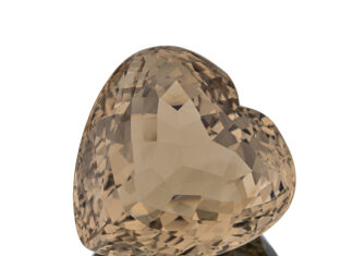 heart-shaped citrine quartz gemstone