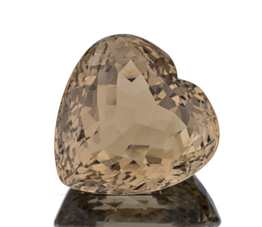 heart-shaped citrine quartz gemstone
