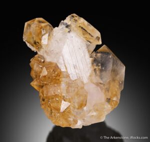 Citrine quartz on danburite specimen.