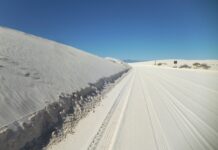 White Sands National Park Geology The main road in White Sands National Park.