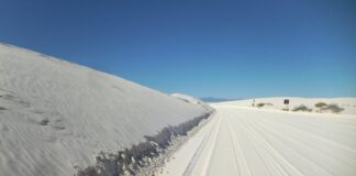 White Sands National Park Geology The main road in White Sands National Park.