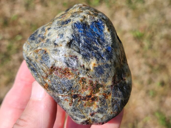Labradorite labradorite-in-riverbed