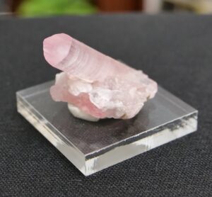 Pink tourmaline crystal.