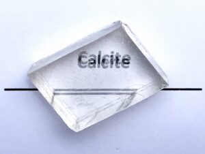 With optical calcite's mineral properties, you see two lines when there’s really only one.