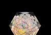 Faceted quartz galaxy gem with a "star burst" crown.