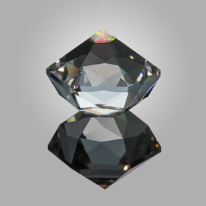 Faceted quartz galaxy gemstones wuth a "New World" pavilion.