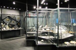 Some of the hundreds of meteorites on display at the University of New Mexico Meteorite Museum in Albuquerque focusing on meteoritics.