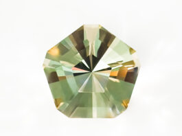 Gem Cutting: How to Facet a Large Quartz Gemstone Finished Quintet ge cutting design in smoky quartz.