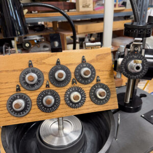 Various ULTRA TEC index gears for different gem cutting symmetries.