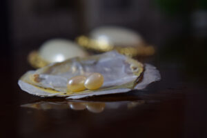 Pearls in a shell.